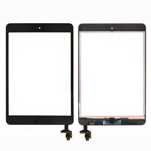 iPad Mini & Mini 2 Black Touch Glass Digitizer + IC Chip + Flex Assembly - 1