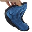 Blue 3D Silicone Lycra Nylon Gel Pad Bicycle Seat Cover - Soft Cushion Fit - 4