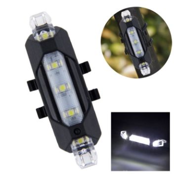 AQY-093 USB Rechargeable LED Bike Taillight - Detachable, White - 1