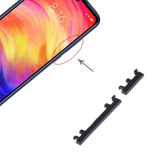 Replacement Power and Volume Buttons for Xiaomi Redmi Note 7/7 Pro (Black) - 1