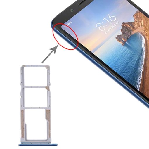Xiaomi Redmi 7A SIM & Micro SD Card Tray Set - Dark Blue - 1