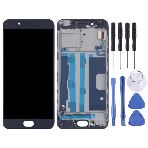 OPPO R9s Black LCD Screen + Touch Panel with Frame (TFT) Replacement - 1