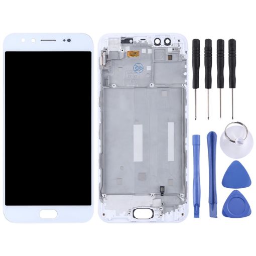 Vivo X9/X9s White TFT LCD Screen Digitizer Assembly with Frame - 1