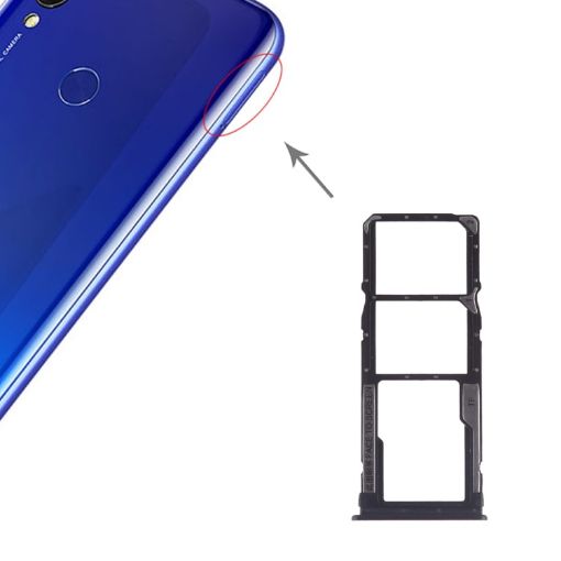 Xiaomi Redmi 7 Black SIM Card Tray & Micro SD Card Holder Replacement - 1