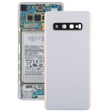 Galaxy S10 Battery Back Cover with Camera Lens - White Replacement - 1