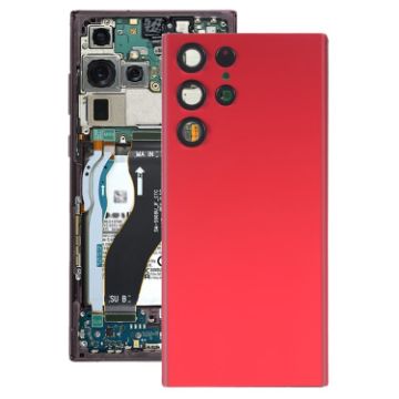 Samsung Galaxy S22 Ultra 5G Red Battery Back Cover with Camera Lens - 1