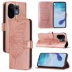 Vivo S30 Rose Gold Embossed Butterfly Leather Phone Case - 1