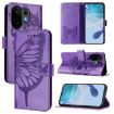 Vivo S30 Light Purple Embossed Butterfly Leather Phone Case - 1