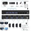 8K 30Hz Dual Monitor KVM Switch - 4 Input 2 Output DP/USB3.0, US Plug - 3