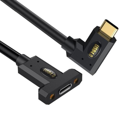 240W Type-C Male Elbow to Female Panel Extension Cable 1.8m with Ear - 1