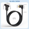 240W Type-C Male Elbow to Female Panel Extension Cable 1.8m with Ear - 2