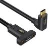 Type-C Elbow to Female Panel Extension Cable, 1m, Screw Fixed - 1