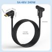 Type-C Elbow to Female Panel Extension Cable, 1m, Screw Fixed - 2