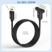 Type-C Male to Female Panel Extension Cable, 1m, Screw Fixed - 2
