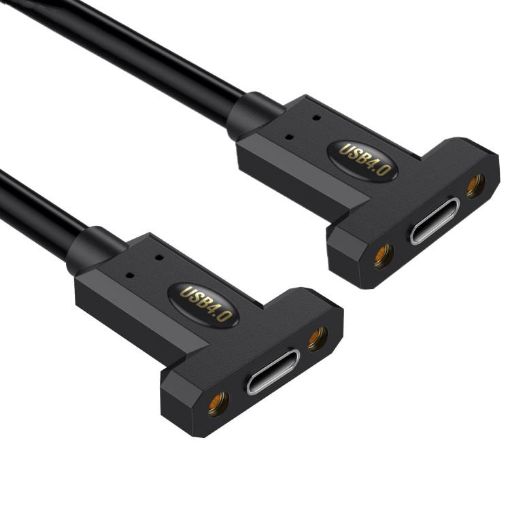 USB4 Type-C Female to Female Panel Extension Cable, 0.6m Length - 1