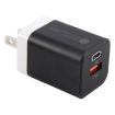 KO-72 38W QC3.0 USB & USB-C PD Quick Charger, US Plug - Black - 4