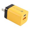 KO-72 38W QC3.0 USB & USB-C PD Quick Charger, US Plug - Yellow - 4