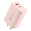 65W QC3.0 USB & USB-C PD Quick Charger, US Plug, Pink - AR-PD12 - 1