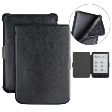 Pocketbook B606/628/633/632/627/616 TPU Leather Tablet Case - Black - 1