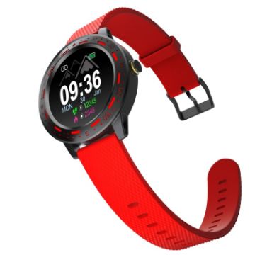 S18 Smart Watch Bracelet, 1.3" TFT, IP67, Sleep/Heart Rate/BP Monitor, Red - 1