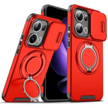 OPPO Reno13 Pro 5G Red Case with Sliding Camshield & Ring Holder - 1