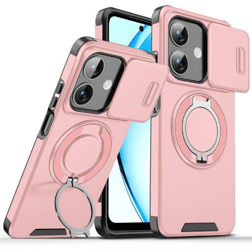 OPPO A3x Global Pink Sliding Camshield Ring Holder Phone Case - 1