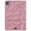 iPad Pro 13 2024 Pink Rhombus Embossed Leather Tablet Case - 3