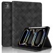 iPad Pro 13 2024 Black Rhombus Embossed Leather Tablet Case - 1