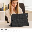 iPad Pro 13 2024 Black Rhombus Embossed Leather Tablet Case - 7