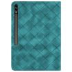 Samsung Galaxy Tab S10+/S9 FE+ Green Rhombus Embossed Leather Case - 3