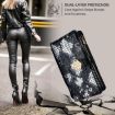 Redmi A5 4G Snake Texture Leather Phone Case Black Crossbody Handle - 7