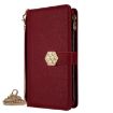Realme 14 5G Red Leather Crossbody Phone Case - Cross Texture Handle - 2