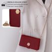 Redmi A5 4G Crossbody Leather Phone Case, Red, 171.7mm, Cross Texture - 5