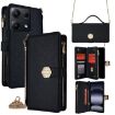 Redmi Note 14S 4G Black Leather Crossbody Phone Case - 1