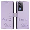 OPPO A5 5G Light Purple RFID Leather Phone Case - Global Smile Embossing - 2