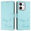 OPPO A5x 5G/4G Global Smile Embossing RFID Leather Case Mint Green - 2