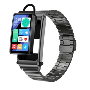 K80 1.57" Steel Band Smart Watch, IP67, Bluetooth Call, Black - 1