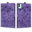 Tecno MegaPad 11 Purple Cartoon Sakura Cat Leather Tablet Case - 2