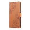 OPPO A5 Pro 5G Brown Leather Case with Rose Embossing & 3 Card Slots - 2