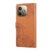 OPPO A5 Pro 5G Brown Leather Case with Rose Embossing & 3 Card Slots - 3