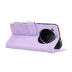 OPPO Find X8 5G Purple Rose Embossed Leather Case with 3 Card Slots - 5
