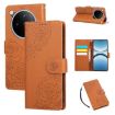 OPPO Find X8 Pro 5G Leather Phone Case, Rose Embossed, 3-Card Slots, Brown - 1