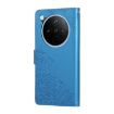 OPPO Find X8 Pro 5G Blue Leather Case with Rose Flower & 3 Card Slots - 3