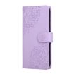 OPPO Find X8 Pro 5G Purple Leather Case with Rose Emboss & 3 Card Slots - 2