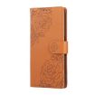Realme 14 5G Rose Flower Embossed Leather Case with 3 Card Slots Brown - 2
