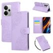 Realme 14 5G Global Rose Embossed Leather Phone Case Purple 3-Card Slots - 1