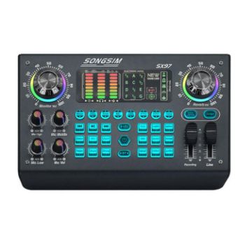 SX97 Multi-function Professional Mixer Live Streaming Sound Card - Black - 1