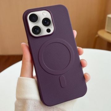 iPhone 15 Pro Max Dark Purple Stripe MagSafe TPU Case - 1