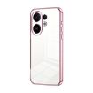 Vivo S30 Pink Transparent Plating Fine Hole Phone Case - 1