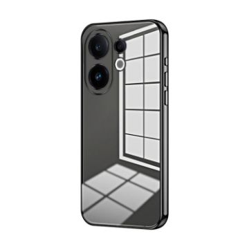 Vivo S30 Transparent Plating Fine Hole Phone Case - Black - 1